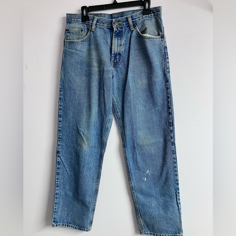 RK Brand Men’s Jeans, 32 x 32, Faded Blue, Distressed, Straight Leg